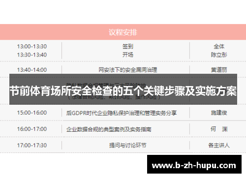 节前体育场所安全检查的五个关键步骤及实施方案